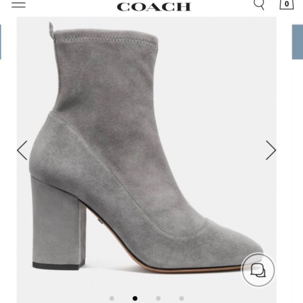 Size 6 Coach Giana Stretch Bootie. Heather Grey. New - unfortunately don’t fit.